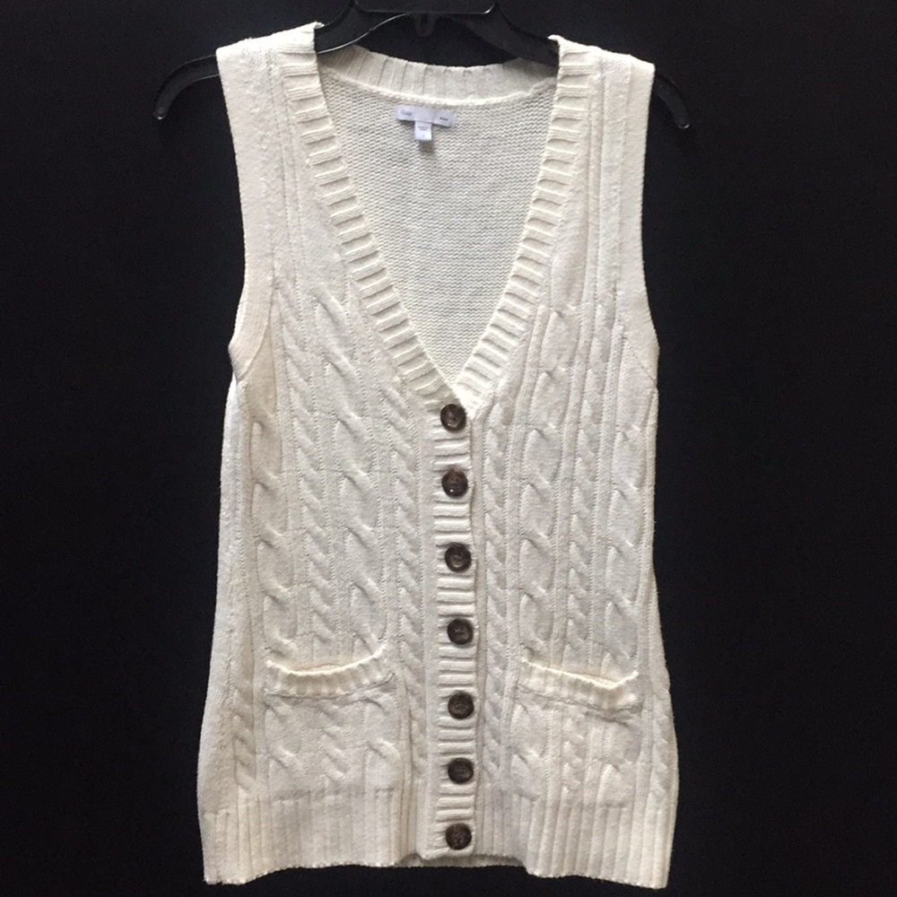 NWNT White Gap Button Down Sweater Vest.